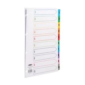 Concord Index 1-10 A4 White with Multi-Colour Tabs 00401/CS4