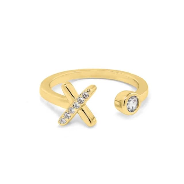 Say It With Kiss Adjustable Ring - Gold Gold Unisex One Size