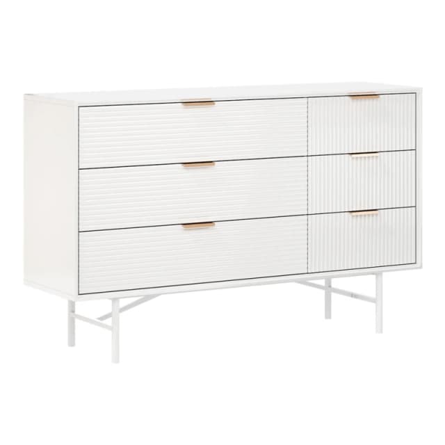 Kabinet UK 6-Tier Bedroom Striped Storage Cabinet White unisex One size