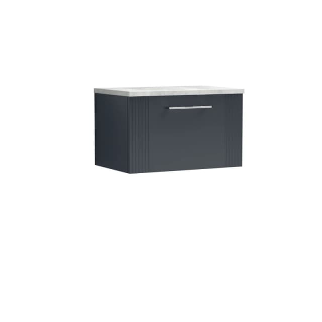 Balterley 1 Drawer Wall Hung Vanity Grey Laminate Worktop 600mm Grey