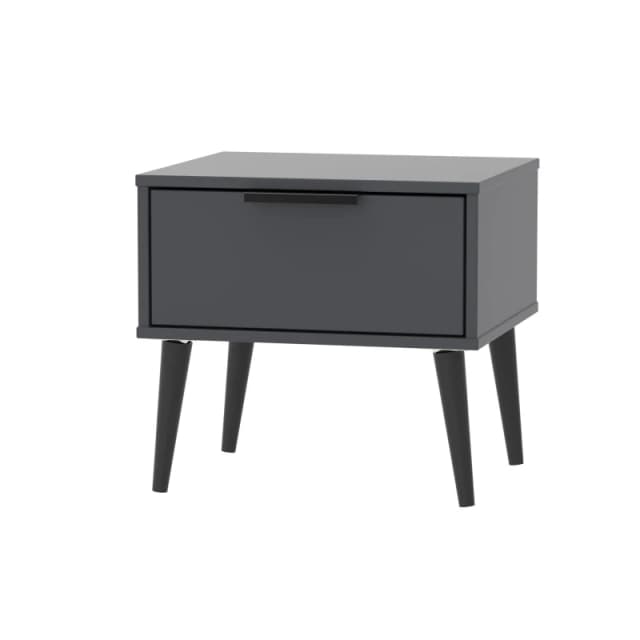 Fuji 1 Drawer Bedside In Graphite (Ready Assembled)