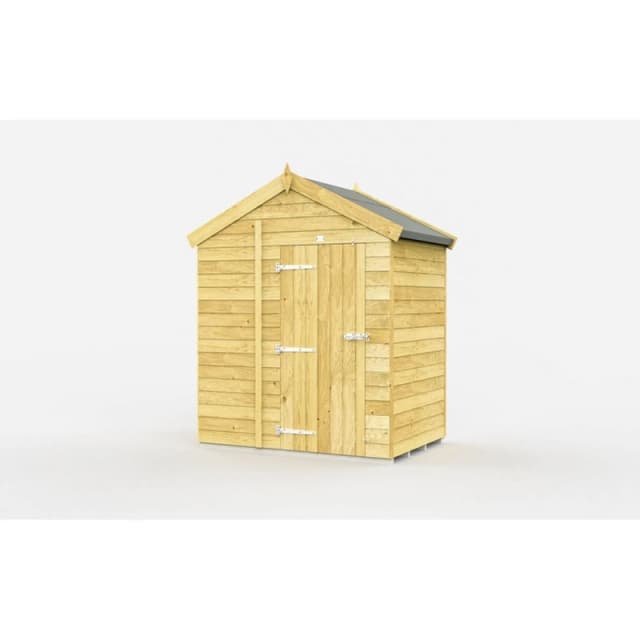Buttercup Farm 7 x 4 Feet Apex Shed - Single Door W/O Windows - L127 x W214 x H217cm in Brown Brown Unisex