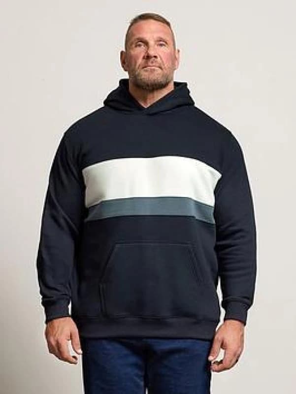 BadRhino BadRhino Men Cut & Sew Hoodie in Dark Navy Size: large Dark Navy L Male 5063589387172