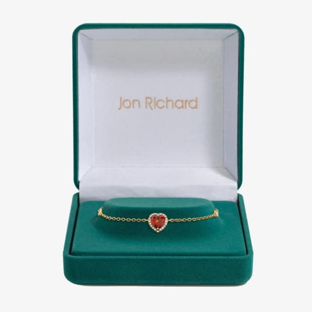 Jon Richard Gold Plated and Red Heart Bracelet Chain Bracelets One Size Gold 73791210000