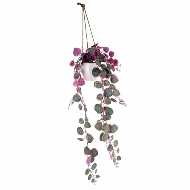 Leaf 90cm Artificial Potted Trailing Hanging Pink Plant Realistic - String of Hearts Green unisex