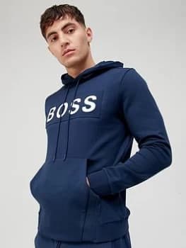 BOSS Soody Logo Overhead Hoodie - Navy Size M Men