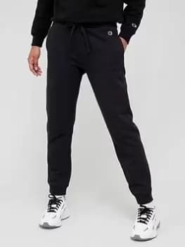 Champion Small Logo Cuffed Jogging Bottom - Black Size XS Women