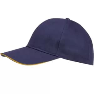 SOLS Unisex Buffalo 6 Panel Baseball Cap (One Size) (French Navy/Neon Orange)
