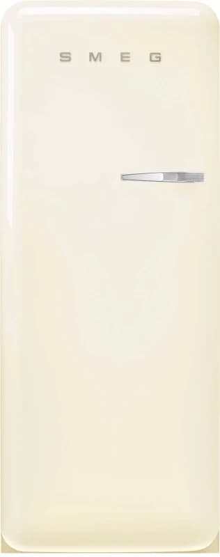 Smeg 244 Litre Fifties Style Left Hand Hinge Freestanding Fridge With Ice Box Cream FAB28LCR6UK Cream colour