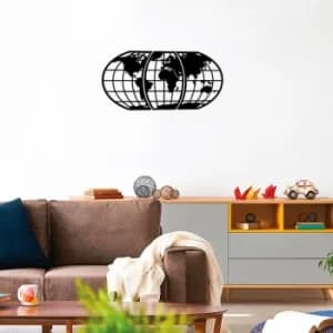 Dünya Black Decorative Wooden Wall Accessory