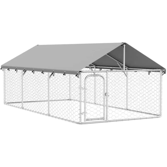 VIDAXL Outdoor Dog Kennel with Roof 400x200x150cm vidaXL 8720286705087