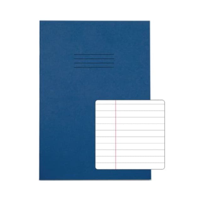 Rhino 330 x 229mm Exercise Book 80 Page 8mm Ruled Dark Blue Contract (50 Pack) VDUV080-277-4