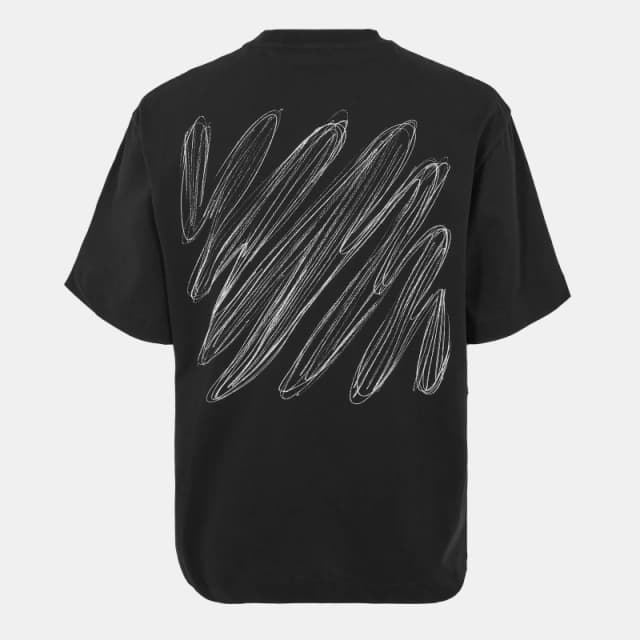 Off White Mens Diags Skate T-Shirt Black-White male XS