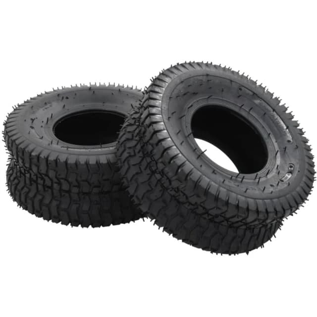 vidaXL Wheelbarrow Tyres 2 pcs 15x6.00-6 4PR Rubber, Black 145269