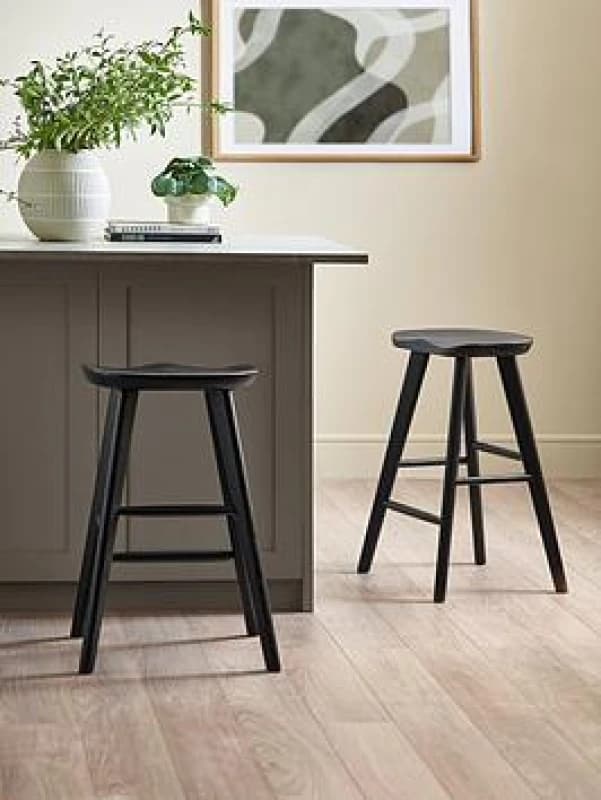 SO'HOME Miro Solid Oak Bar Stool Black ONE SIZE