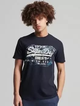 Superdry Vintage Vl Graphic T-Shirt, Navy, Size 2XL, Men