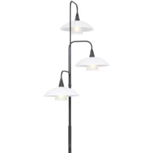 Sienna Tallerken Multi Arm Pendant Ceiling Light Matt Black Fixture, Glass White Matt, Transparent Matt