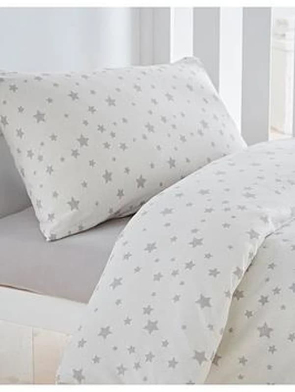 Silentnight Cot Bed Junior Jersey Star Duvet Cover & Pillowcase Set