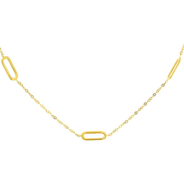 Be You 9ct Gold Three Paper Adjustable Chain Yellow Gold female 18in