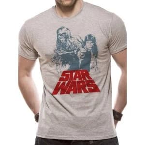 Star Wars - Solo Chewie Duet Retro Mens Medium T-Shirt - White