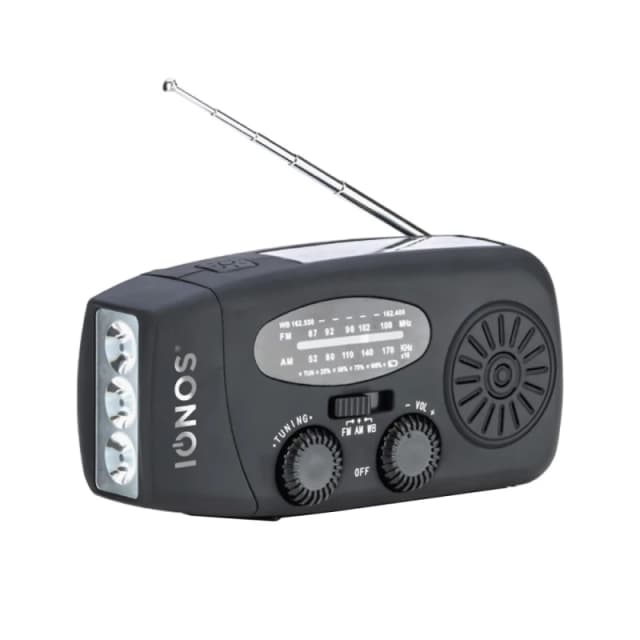 IONOS Almere Emergency Wind Up and Solar Powered Radio