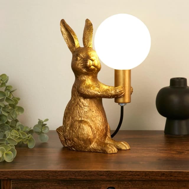 Lighting Collection Rabbit Table Lamp Gold unisex One Size