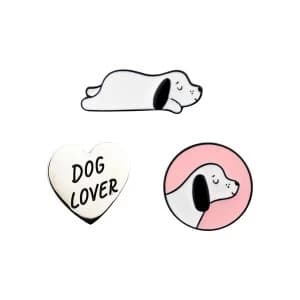 Sass & Belle (Set of 3) Barney The Dog Pin Badges