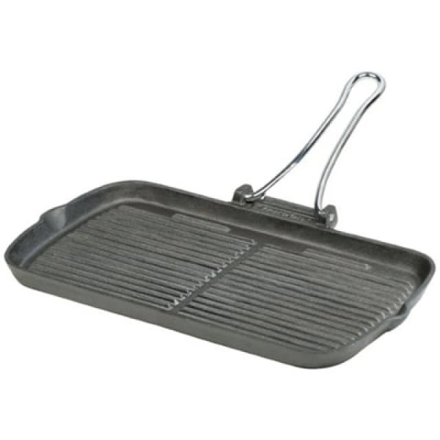 Rayware Typhoon Rectangular Cast Iron Chargriller 36Cm With Folding Handle - Black
