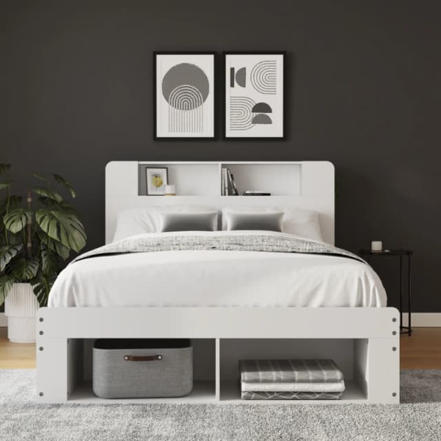 GFW Anya White Ottoman Bed Frame - 4ft6 Double