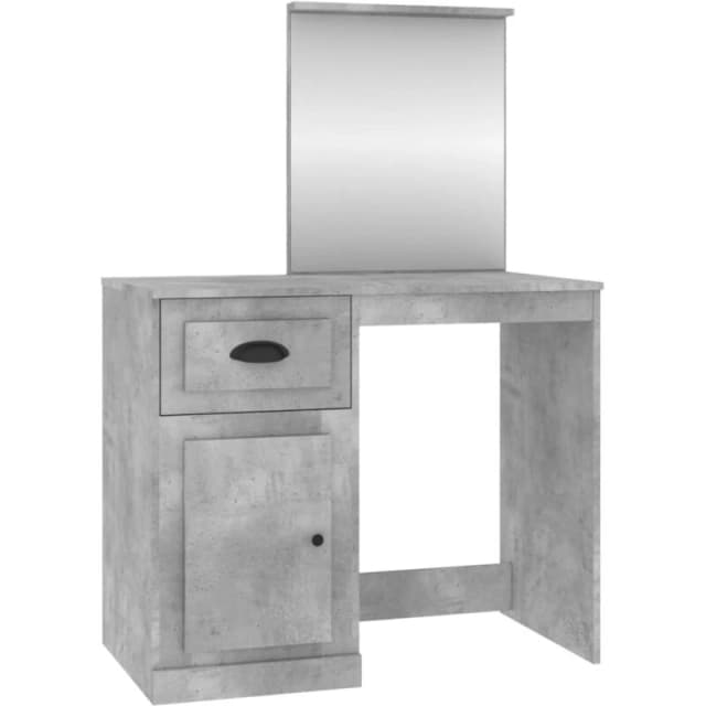 VIDAXL Dressing Table with Mirror Concrete Grey 90x50x132.5cm Engineered Wood vidaXL 8720845794064