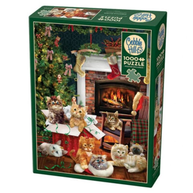 Cheatwell Games Cheatwell Cobble Hill Christmas Kittens 1000 Piece Puzzle