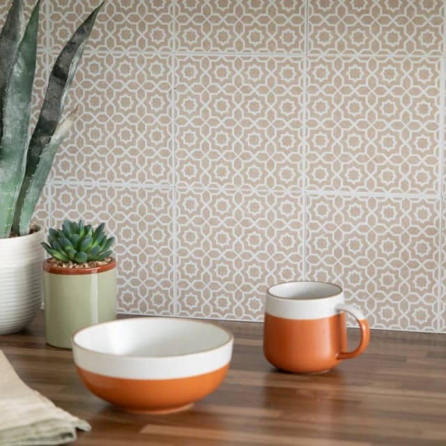 D C Fix Self Adhesive Vinyl Wall Tiles Lina Beige Beige unisex 0.42 SQM