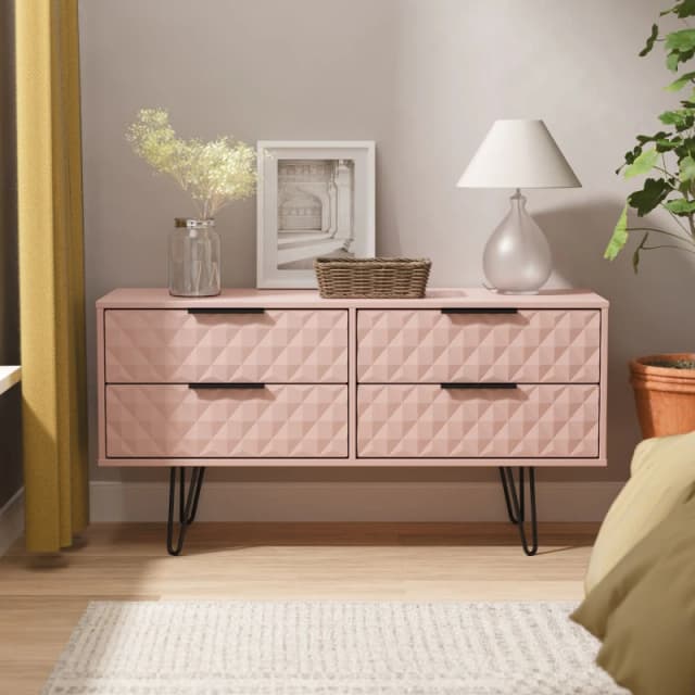 Ready Assembled 2 U Islay 4 Drawer Bed Box (Ready Assembled) in Dusty Pink Dusty Pink Unisex