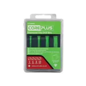 CorePlus DTDM4PC Diamond Tile Drill Bit Set, 4 Piece