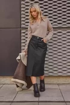 Petite Open Collar Jumper