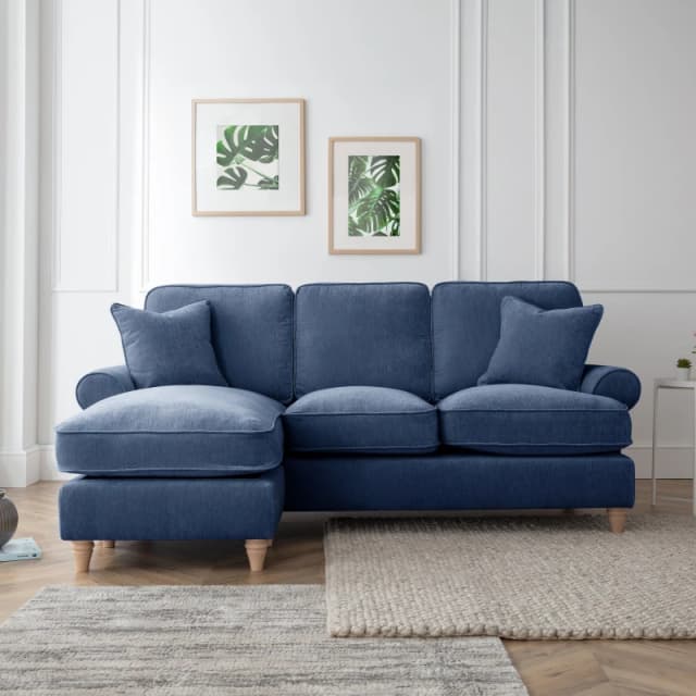 The Great Sofa Company Ezra Left Hand Chaise Sofa Manhattan Navy Navy Unisex
