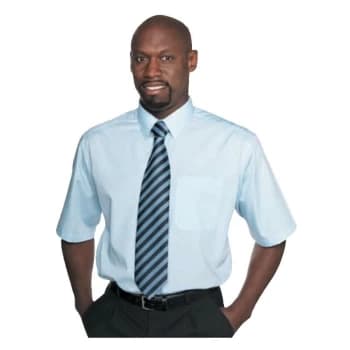 Double Two - Mens 18" Short Sleeve Light Blue Classic Shirt