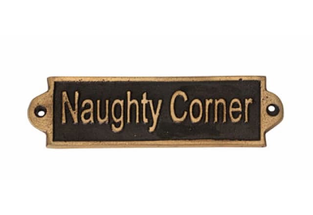Minster "naughty Corner" Wall Plaque - Metal - L1 X W15 X H6cm - Black