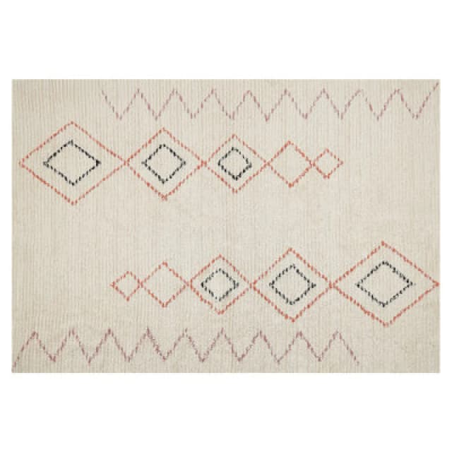 Beliani Rug Guwahati Beige 140 X 200 Cm Cotton