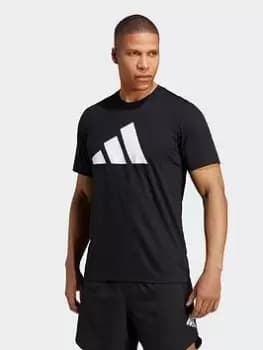 adidas Performance Train Essentials Feelready Logo Training T-Shirt, Black/White, Size 2XL, Men