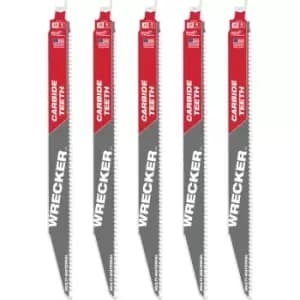 Milwaukee Heavy Duty WRECKER Carbide Demolition Saw Blades 300mm Pack of 5