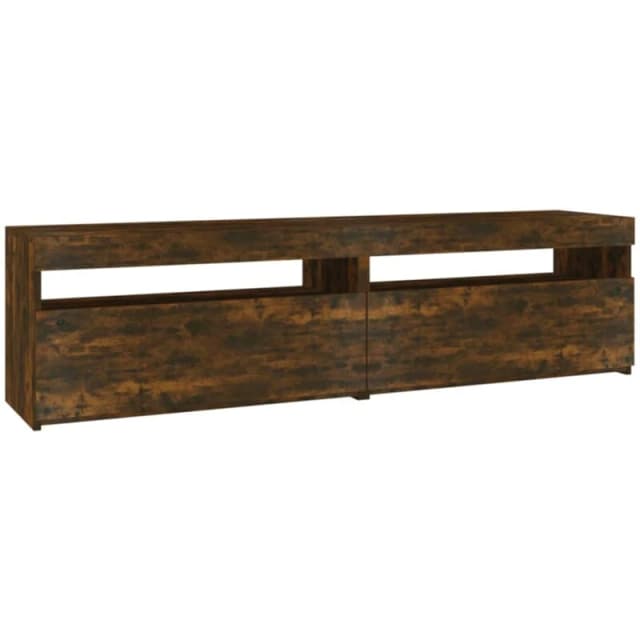 VIDAXL TV Cabinet with LED Lights 2 pcs Smoked Oak 75x35x40cm Vidaxl 8720286931899