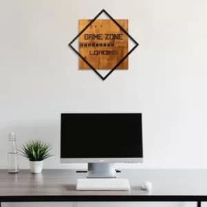 Game Zone Walnut Black Decorative Wooden Wall Accessory