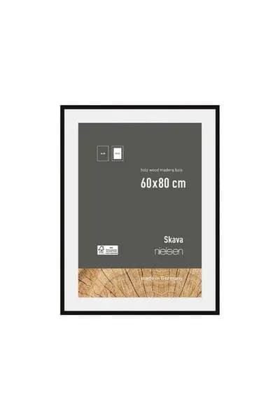 Nielsen Skava 60 x 80cm Wooden Picture Frame With 50x70cm Mount & Glass Front Black