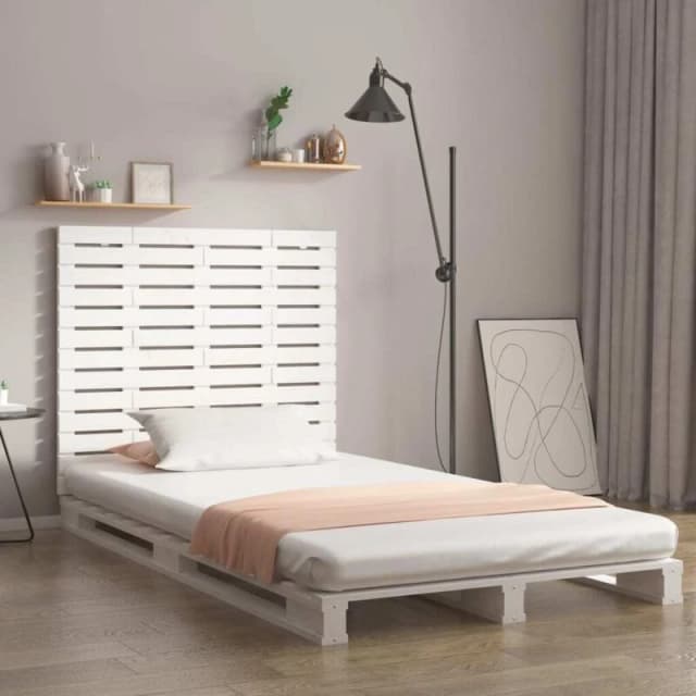 Vidaxl Wall Headboard White 106X3X91.5cm Solid Wood Pine, White 824664