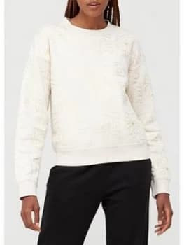 Nike Nsw Icon Clash Printed Sweatshirt - Beige