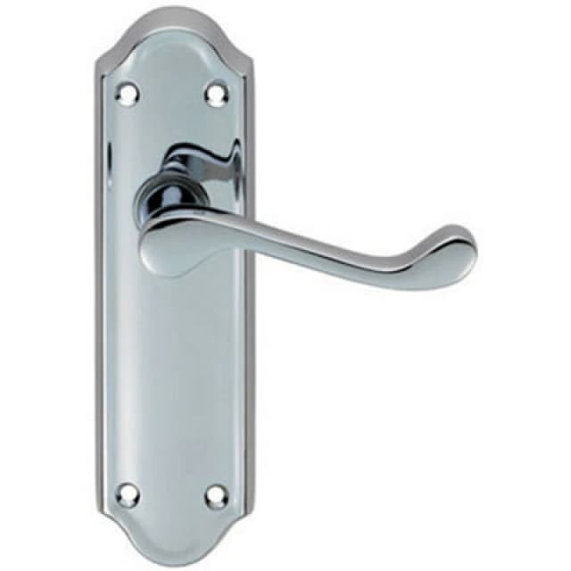 Loops PAIR Victorian Upturned Handle on Latch Backplate 168 x 47mm Polished Chrome Multi