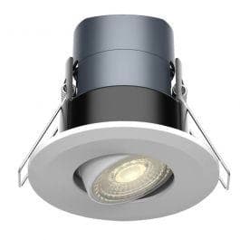 Kosnic MaunaPlus 6W Tilt Firerated downlight switchable CCT DIM Satin Chrome - KFDL06DTB/SCT-SCH