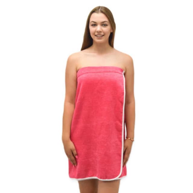 Allure Bath Fashions Ladies Adjustable Shower Wrap - Pink, S/m