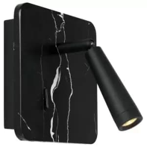 Lucide OREGON - Bedside Lamp - LED - 1x4W 3000K - With USB charging point - Black